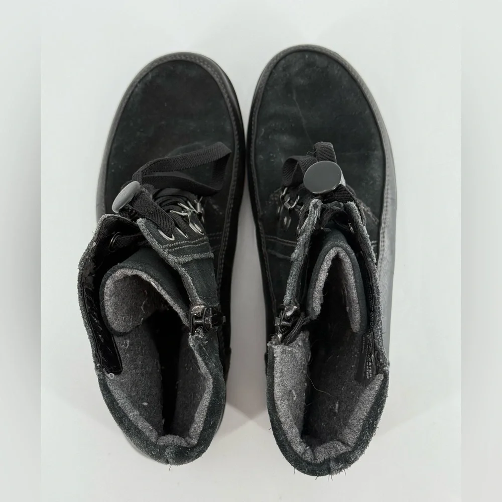 Clarks Black Suede & Leather Boots Wool‎ Lined 8
